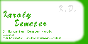 karoly demeter business card
